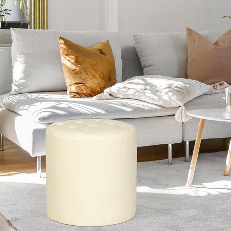 Vegan Leather Round Ottoman - Quality, Style, and Functionality for Your Home - Just Home Furniture™