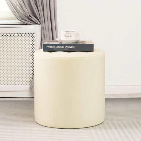 Vegan Leather Round Ottoman - Quality, Style, and Functionality for Your Home - Just Home Furniture™