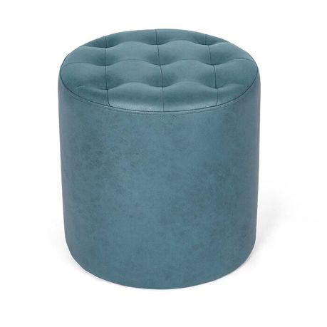 Vegan Leather Round Ottoman - Quality, Style, and Functionality for Your Home - Just Home Furniture™
