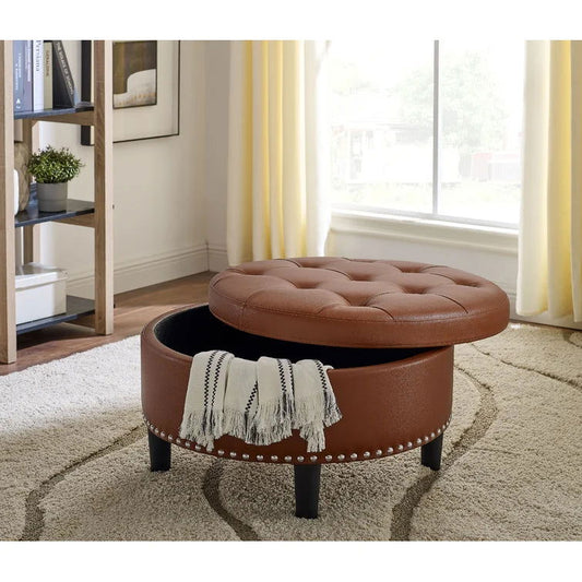 Vegan Leather Storage Ottoman - Quality, Style, and Functionality for Your Home - Just Home Furniture™