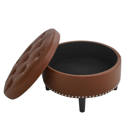 Vegan Leather Storage Ottoman - Quality, Style, and Functionality for Your Home - Just Home Furniture™