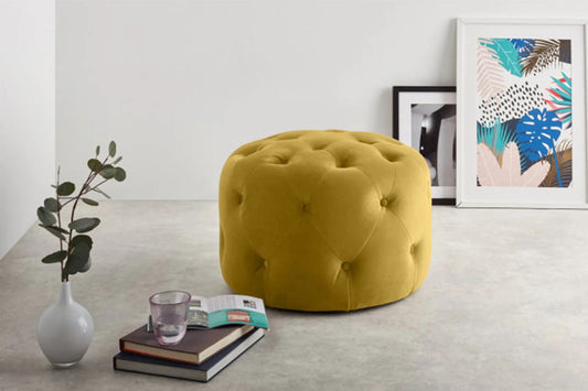 Veronica Ottoman - Yellow - Quality, Style, and Functionality for Your Home - Just Home Furniture™