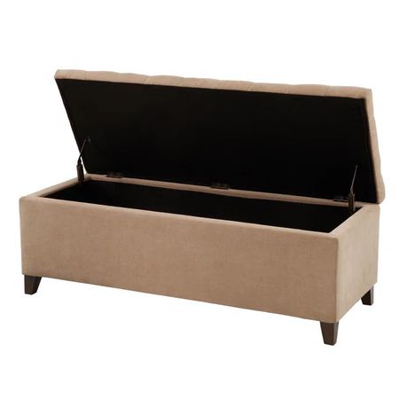 Zakhar Button Tufted Rectangle Storage Ottoman in Cream Beige - Quality, Style, and Functionality for Your Home - Just Home Furniture™