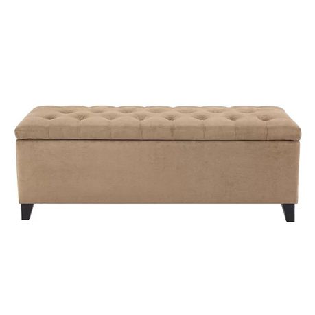 Zakhar Button Tufted Rectangle Storage Ottoman in Cream Beige - Quality, Style, and Functionality for Your Home - Just Home Furniture™