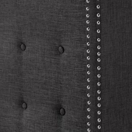 Achenbach Upholstered Headboard in Dark Grey Beige - Just Home Furniture