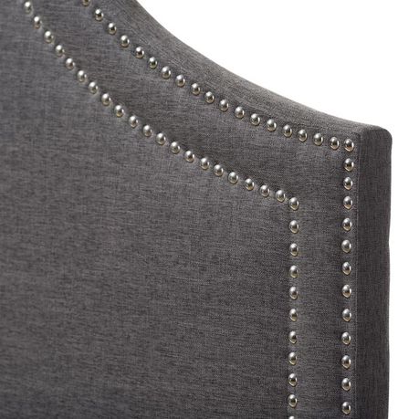 Albee Edenbrook Upholstered Headboard in Dark Grey Beige - Just Home Furniture