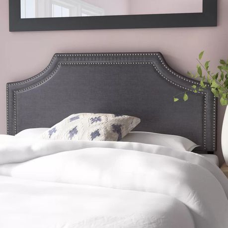 Albee Edenbrook Upholstered Headboard in Dark Grey Beige - Just Home Furniture