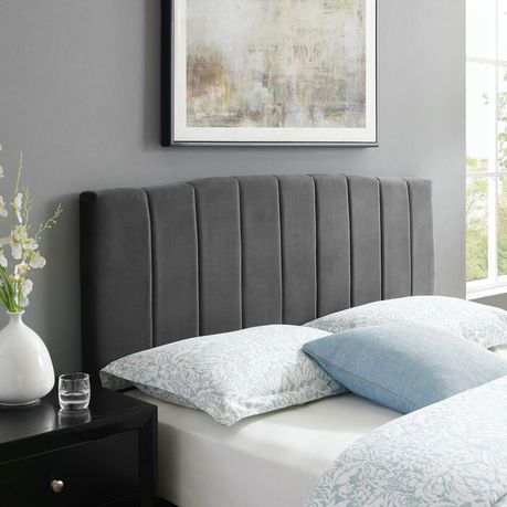 Arnett Grey Upholstered Headboard - Just Home Furniture
